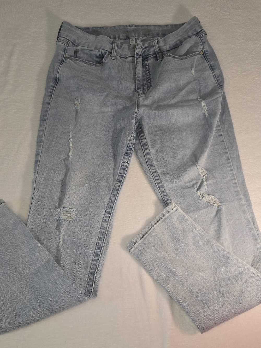 Seven 7 Brand Jeans Women's Size 12 Distressed Stretch Straight Leg